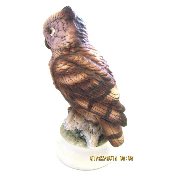 Lefton China Hand Painted Porcelain Bisque Owl Figurine  KW866 - Japan Excl. Tag - Picture 2 of 9